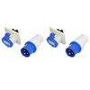 2 Set Industrial Power Connector 3 Pin Single Phase Aviation Plug Socket 220V250V 16A 2P+E
