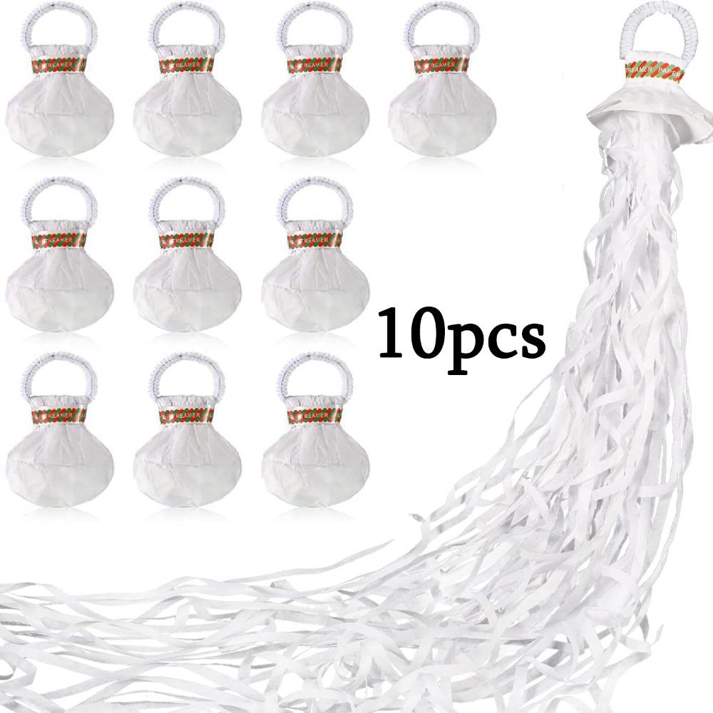 

10 шт. Попперы-стримеры Белые Ручные Броски Попперы с Конфетти Бумажные Хлопушки для Дня Рождения Свадебной Вечеринки Выпускного Празднования Ручные Броски Стримеры 10pcs