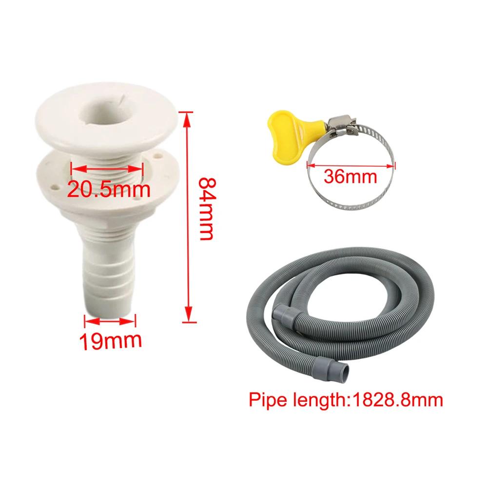 Bilge Pump Hose Installation Kit with 2 Clamps Thru-Hull Fitting for Boats Marine Bilge Pump Hose Installation Kit Accessories
