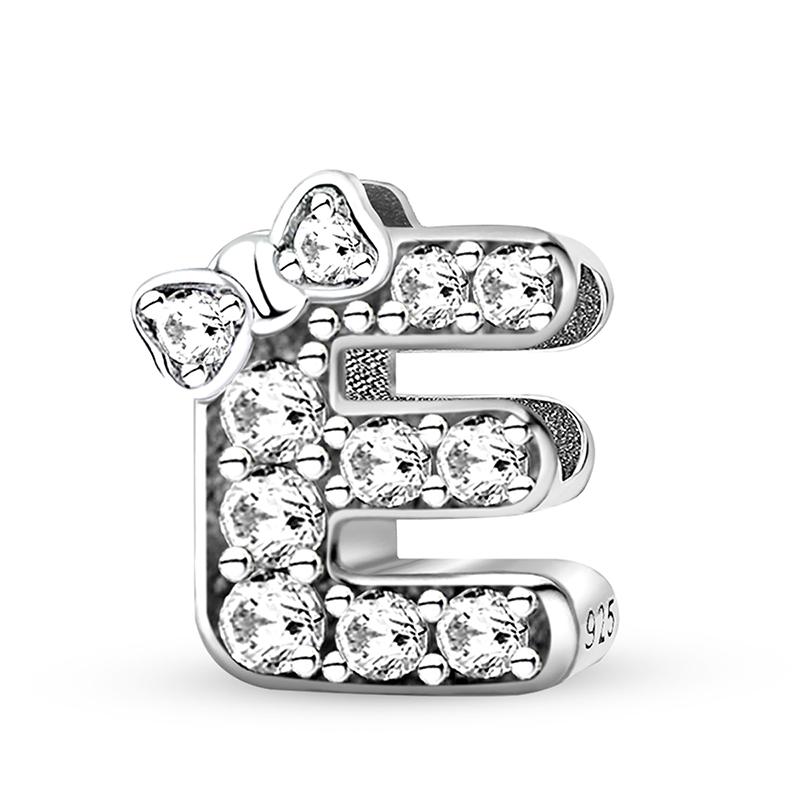 Copper Butterfly Knot Letter Series Zircon Charms Bead Fit Original Pan Bracelet Bangle Diy Jewelry For Women Gift