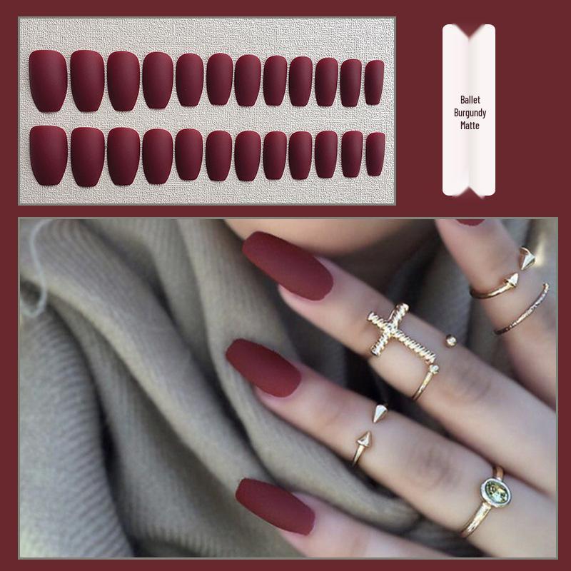 European & American Frosted Matte Press-On Ballet Nails