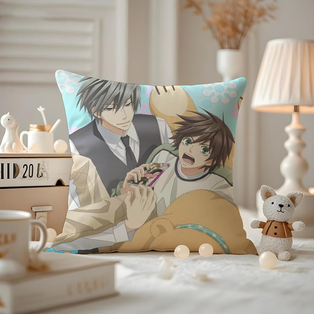 Cushion Cover Anti-dustmite Pillowcase Invisible Zipper Silky Short Plush Sofa Cushion Cover Junjou Romantica