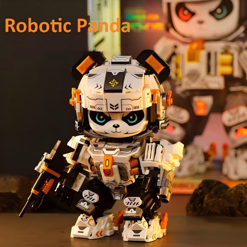 2025 New Model Mechanical Panda & Zodiac Building Blocks Gift Set - 12-in-1 Articulated Animal Toys for Birthday Christmas Gifts