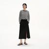 Broadcast Women's Black Slit A-Line Midi Skirt