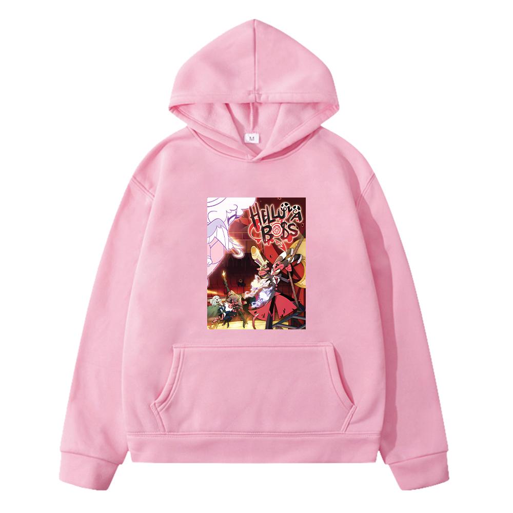 Comfortable Helluva Boss Print Long Hoodie Boys Sweatshirt Autumn Pullover Anime Hoodie Fleece Jacket Kids Christmas Girls