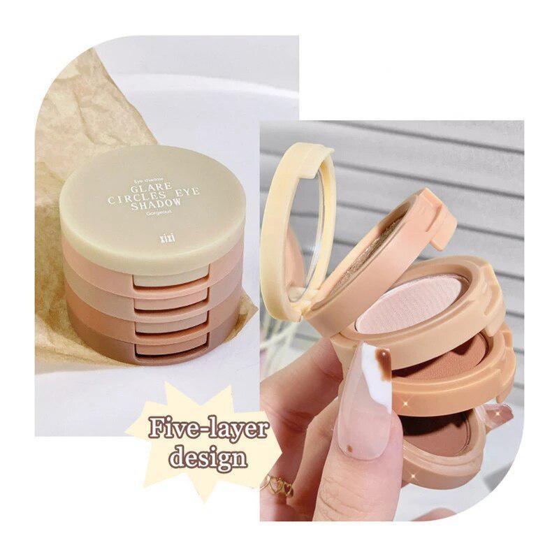 4 In 1 Matte Highlighter Blush Palette Pearly Blush Shiny Silkworm Lidschatten Shimme Brighten Face Contour Powder Makeup Palette ZH