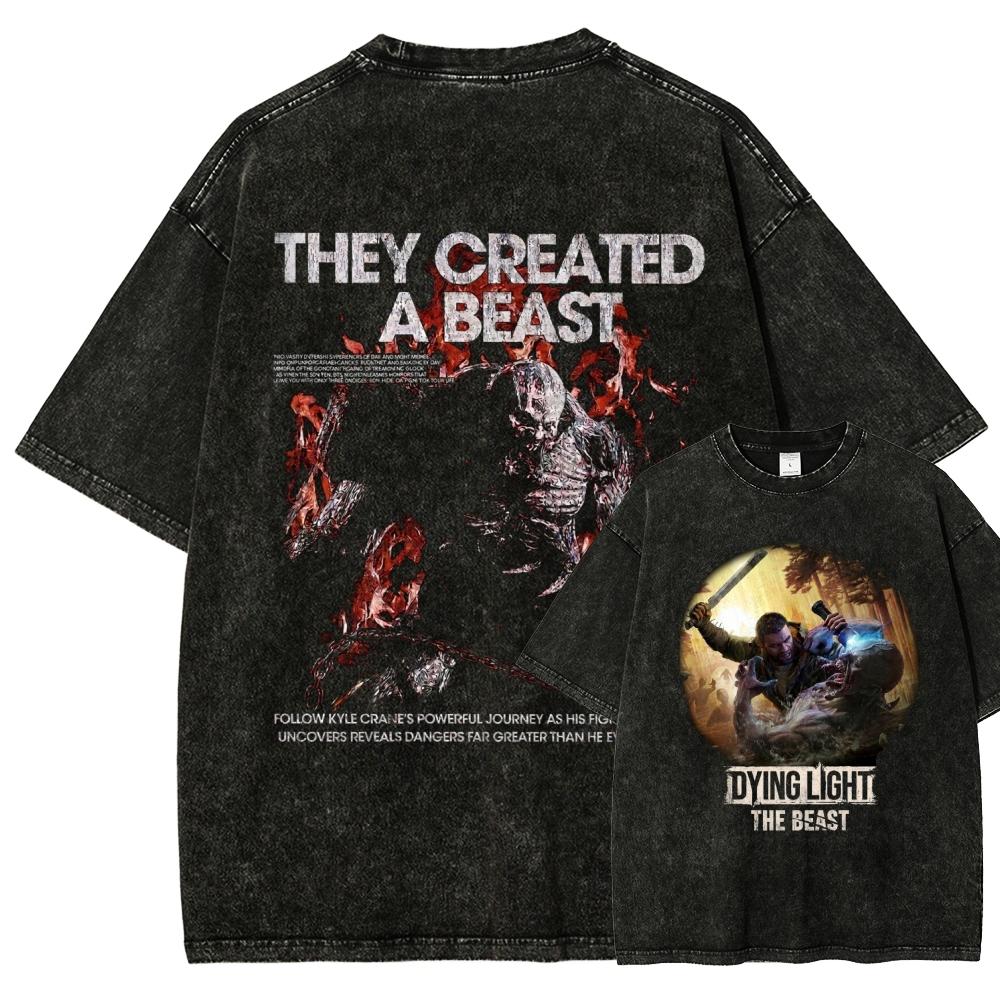 

Dying Light Anime Lover Washed T-shirt Year round clothing high quality personality Clothes Plus Size Unisex New Model Couples tee XXXL