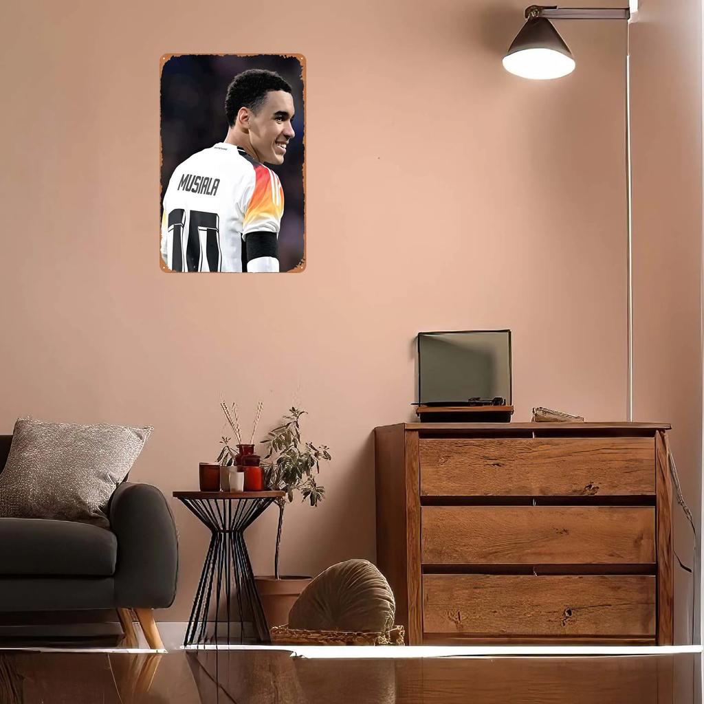 Jamal Musiala Metal Sign Sports Poster Vintage Tinplate Sign Plaque for Wall Art Decoration Gamer Room Decoration Man Retro Home