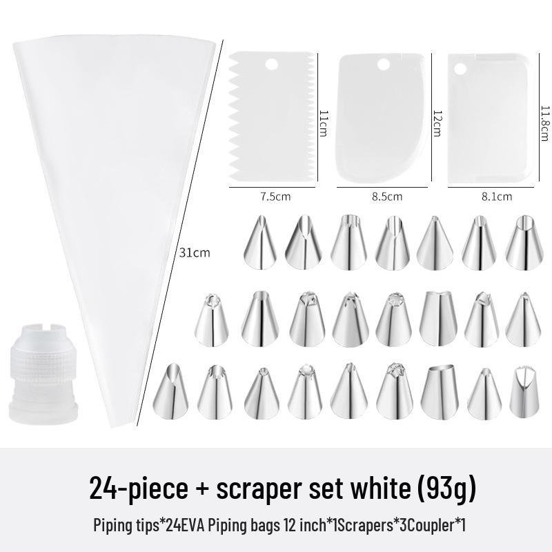 Stainless Steel Cake Decorating Tips Set with EVA Piping Bag