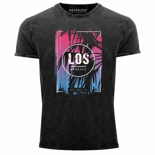 Mens Vintage Shirt Los Angeles Retro 80s Style Palm Trees USA Sunset Boulevard- S