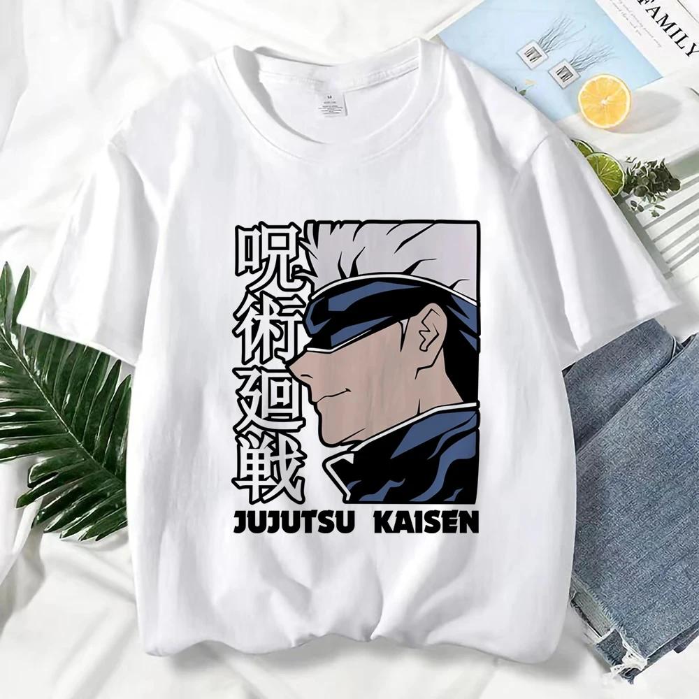 Gojo Satoru Print Graphic T Shirts Unisex Harajuku Fashion Casual Short Sleeve Tee Japanese Anime Jujutsu Kaisen Woman T-Shirt