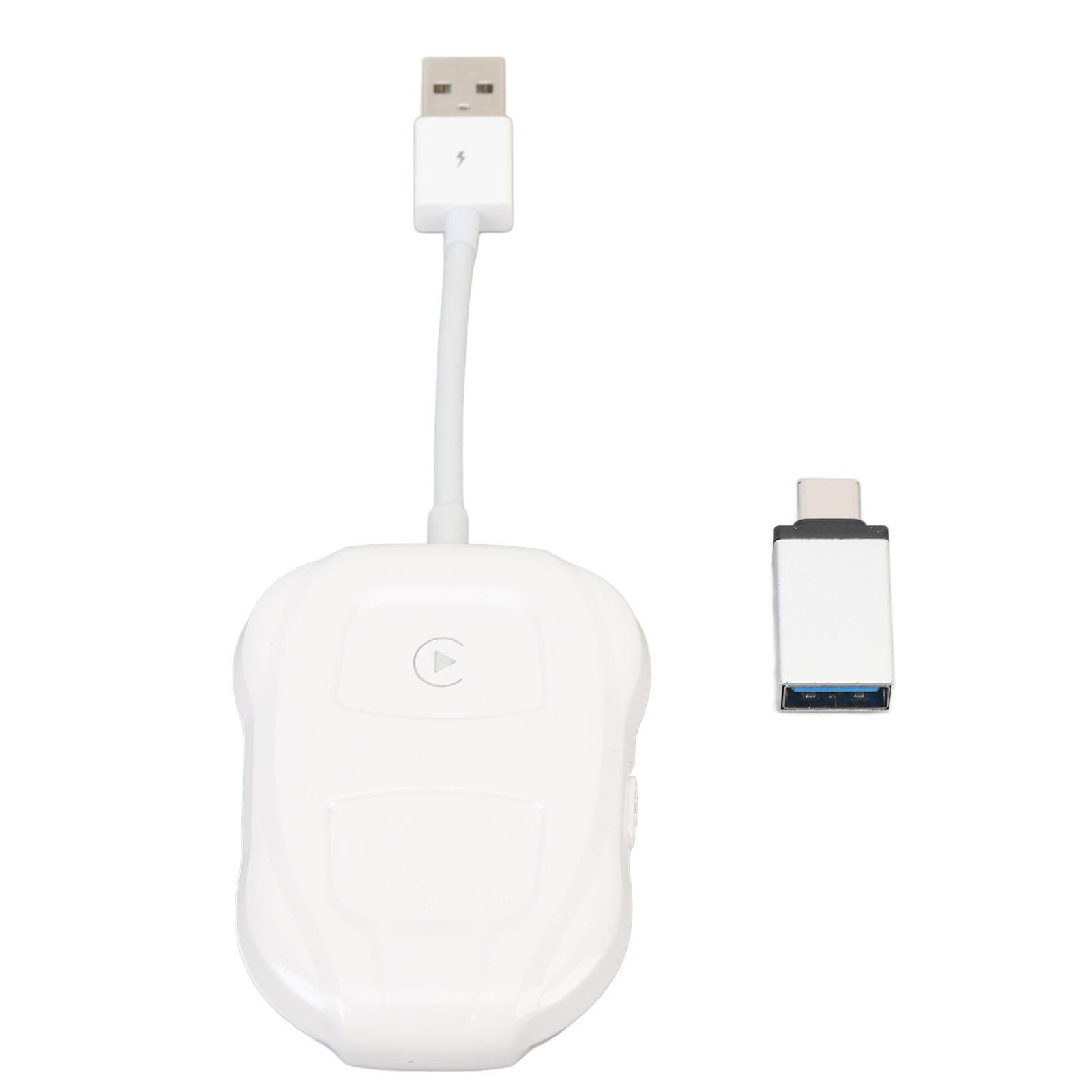 

Автомобильный беспроводной адаптер для Carplay для Android Auto 2,4 ГГц 5 ГГц Plug and Play USB Type C 2 в 1 для автомобиля белый