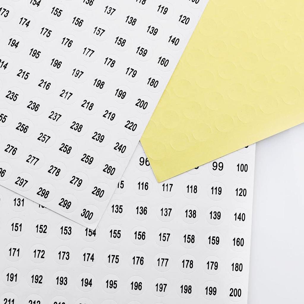 Number Sticker 1 To 300 Ruiwaer 10 Sheets Digital Sticker 1 To 300 Circular Digital Self Adhesive Sticker Storage Finishing Sticker