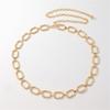 Geometry Oval Waist Chain for Women Girl Body Chain Jewelry Belly Chain Adjustable Dress Chain Belt Waist Accessories