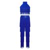Children‘s Latin Dance Outfit Sleeveless Back Straps Crop Top Layered Tassels and Matching Elastic Waist Fringe Pants for Salsa Competition