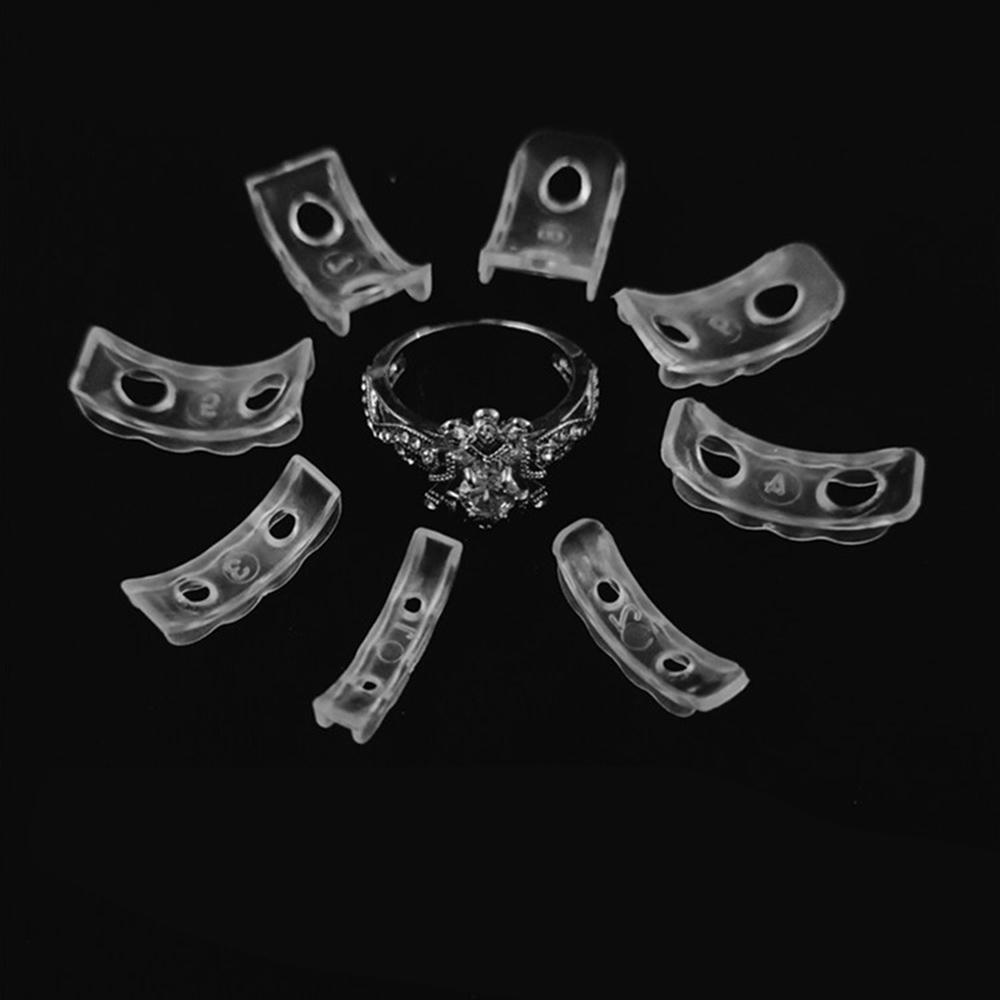8pcs Pack Plastic Ring Size Adjuster Pads - Invisible Ring Sizer Reducer for Loose Rings-Comfortable &Secure