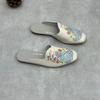 Genuine Leather Flip-flops Ethnic-style Hand-painted Shoes Cowhide Flat-bottomed Flip-flops