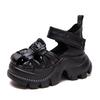 Jieshu Summer New Niche Style Muffin and First-layer Cowhide Sandals Comfortable Woven Breathable Retro Women's Shoes
