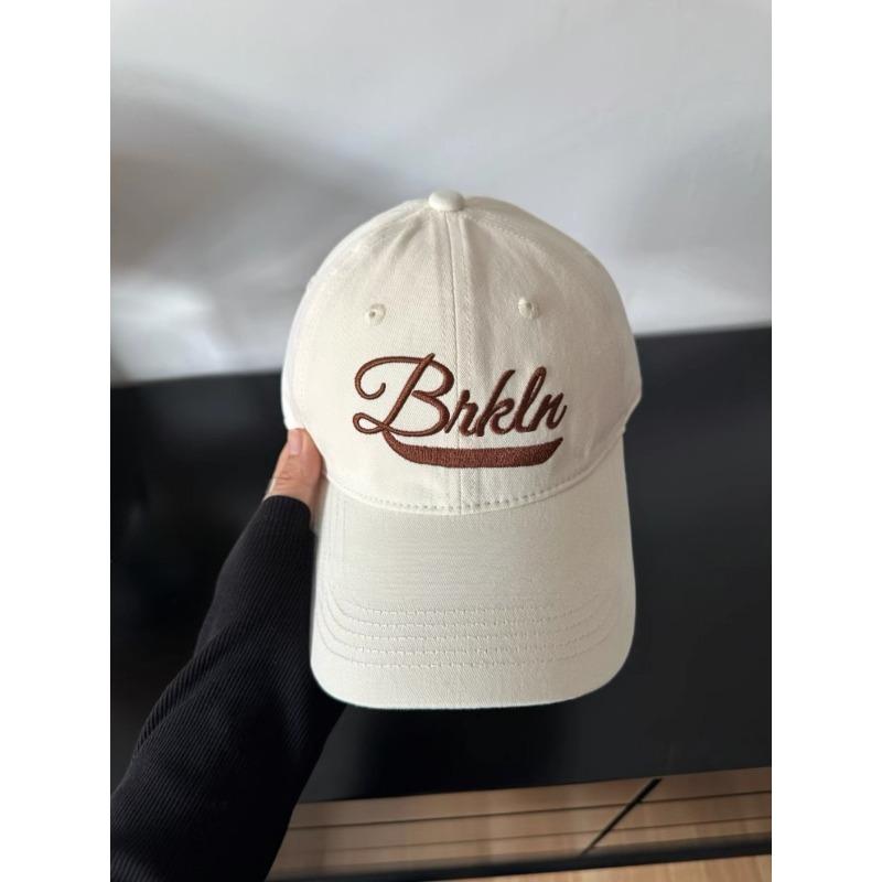 

Letter Baseball Cap Women s Retro Versatile Face Small Peaked Cap Wide Brim Big Head Circumference Soft Top Hat Adjustable (56-58cm)