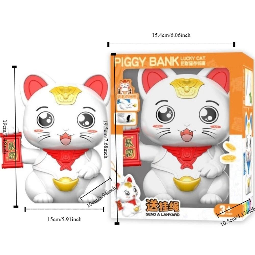 Large Capacity Lucky Cat Piggy Bank Animal Coin Saving Box Ornaments Lucky Cat Money Jar  Gifts