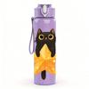 1PC Starry Black Cat Cartoon 750ml Color Plastic Sports Water Bottle Leakproof Flip Straw Lid Suitable for Sports Office Home Use