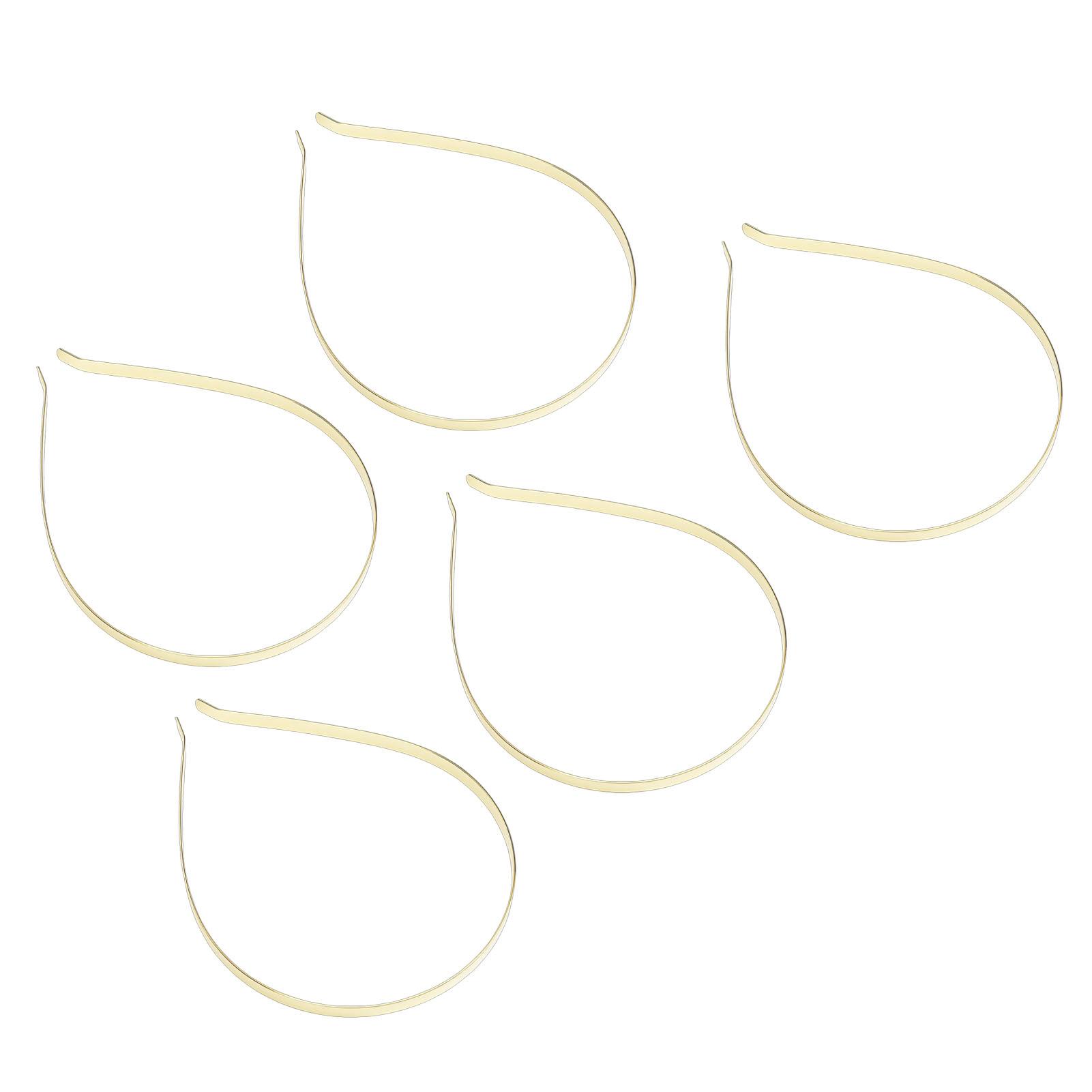 

5pcs Blank Metal Headbands DIY Craft Wire Frame Plain Hairband for Men Women Hair Accessory Gold 7mm