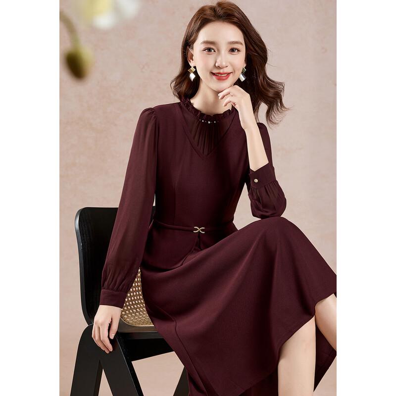 Elegant Spliced Faux Two-Piece Midi Dress