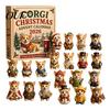 Christmas Themed Souvenirs Dog Advent Calendar, 24-Day Countdown Acrylic Ornament Set with Eve Gift Mini Figures, Tree Hanging Decor, for Lovers