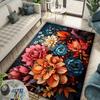 Colorful Peony Pattern Carpet, Non-slip Soft and Comfortable, Elegant and Generous, Bedside Mat, Decorate Beautiful Room