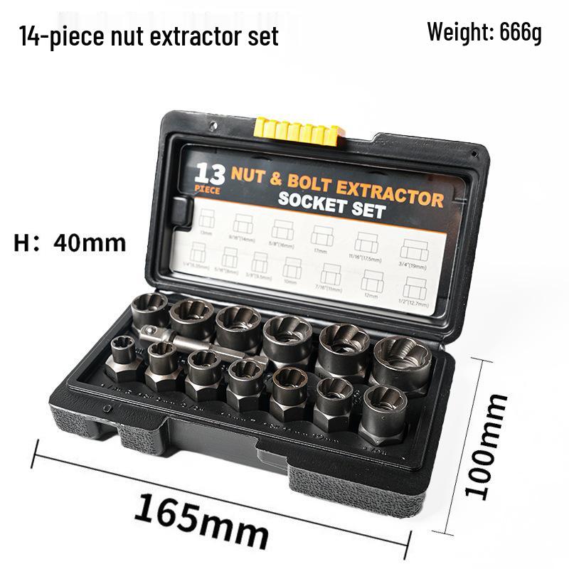26-Piece Damaged Screw and Nut Extractor Set