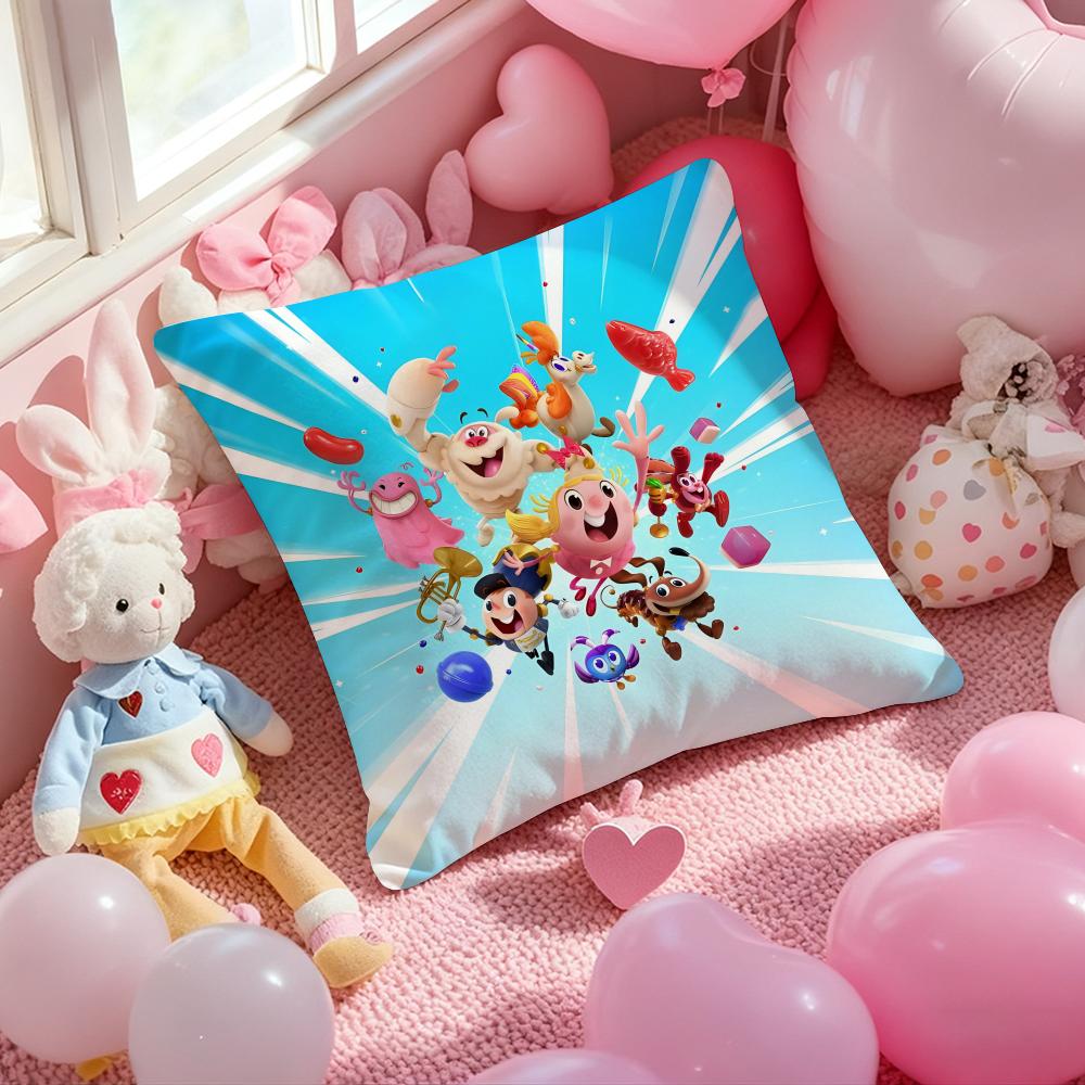 Games C-Candy Crush Sagaes Cushion Cover Pattern Printed Pillowcase for Living Room Sofa Cushion Cover & Bedroom Decor