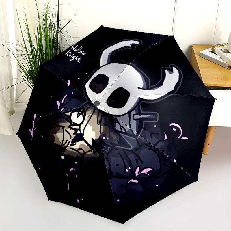 Mystic Gourd Lanterns Glow Folding Umbrella Durable Portable Umbrella Three Folds Sun Umbrella