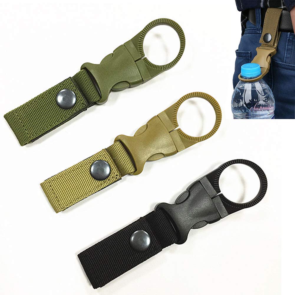 

Plastic bottle holder with carabiner, bottle hook, drink holder, for чёрный