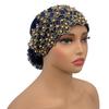 Embroidery Beading Turban Cap for Women Muslim Headscarf Hat Hairloss Chemo African Headwrap Bonnet Cap