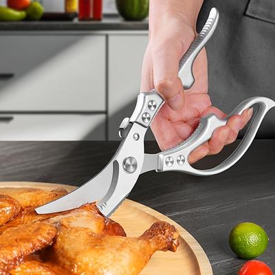 Tesouras de Cozinha de Mola Pesada Aço Inoxidável Afiado com Cabos Ergonômicos, Resistente à Ferrugem para Cortar Ossos de Frango, Bife, Carne de Churrasco, Tesouras para Aves