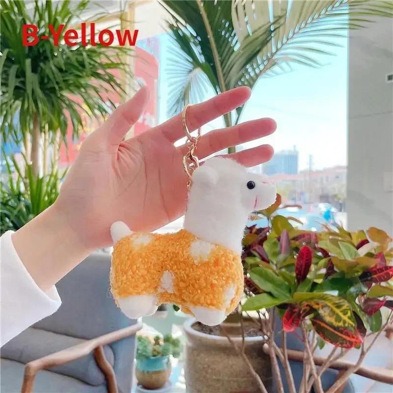 1pcs Soft Cotton Standing Alpaca Toys Stuffed Plush Doll Key Chain Animals Keychains Women Bags Cute Creative Gifts