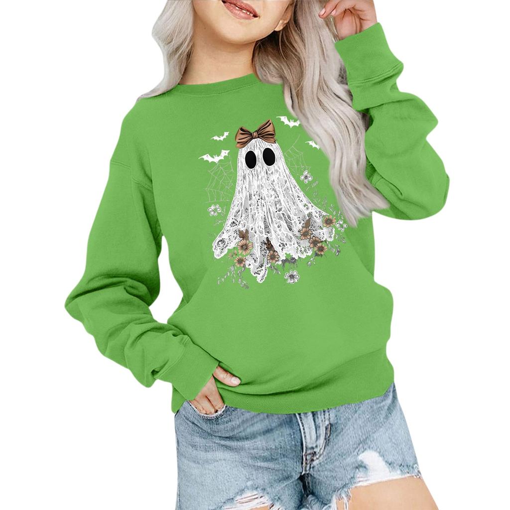 Children's Fashion Loose-fitting Casual Halloween Long-sleeved Printed Round Neck Sweatshirt