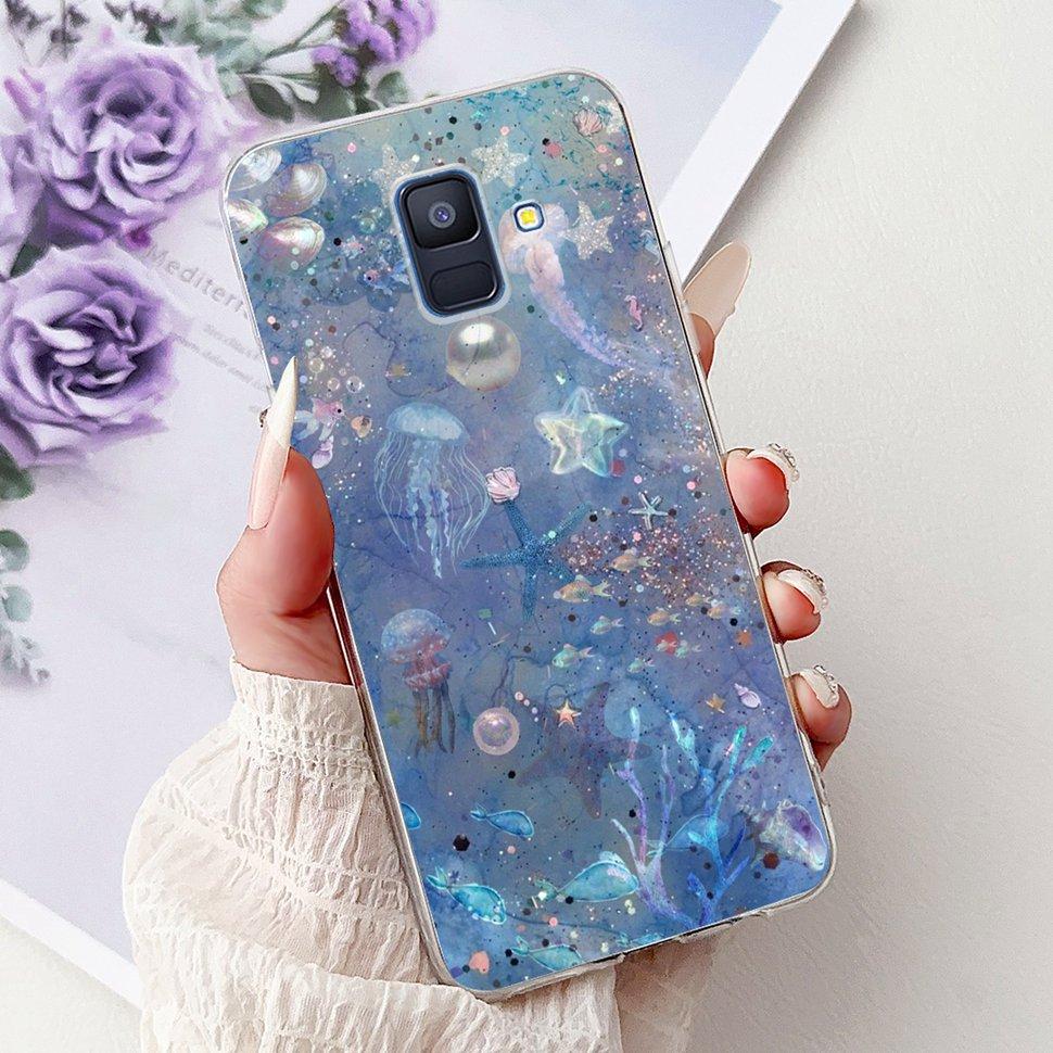 For Samsung Galaxy A6 2018 Case Luxury Painted Cover Soft Silicone Phone Case For Samsung A 6 A6 GalaxyA6 2018 Back Cover Coque