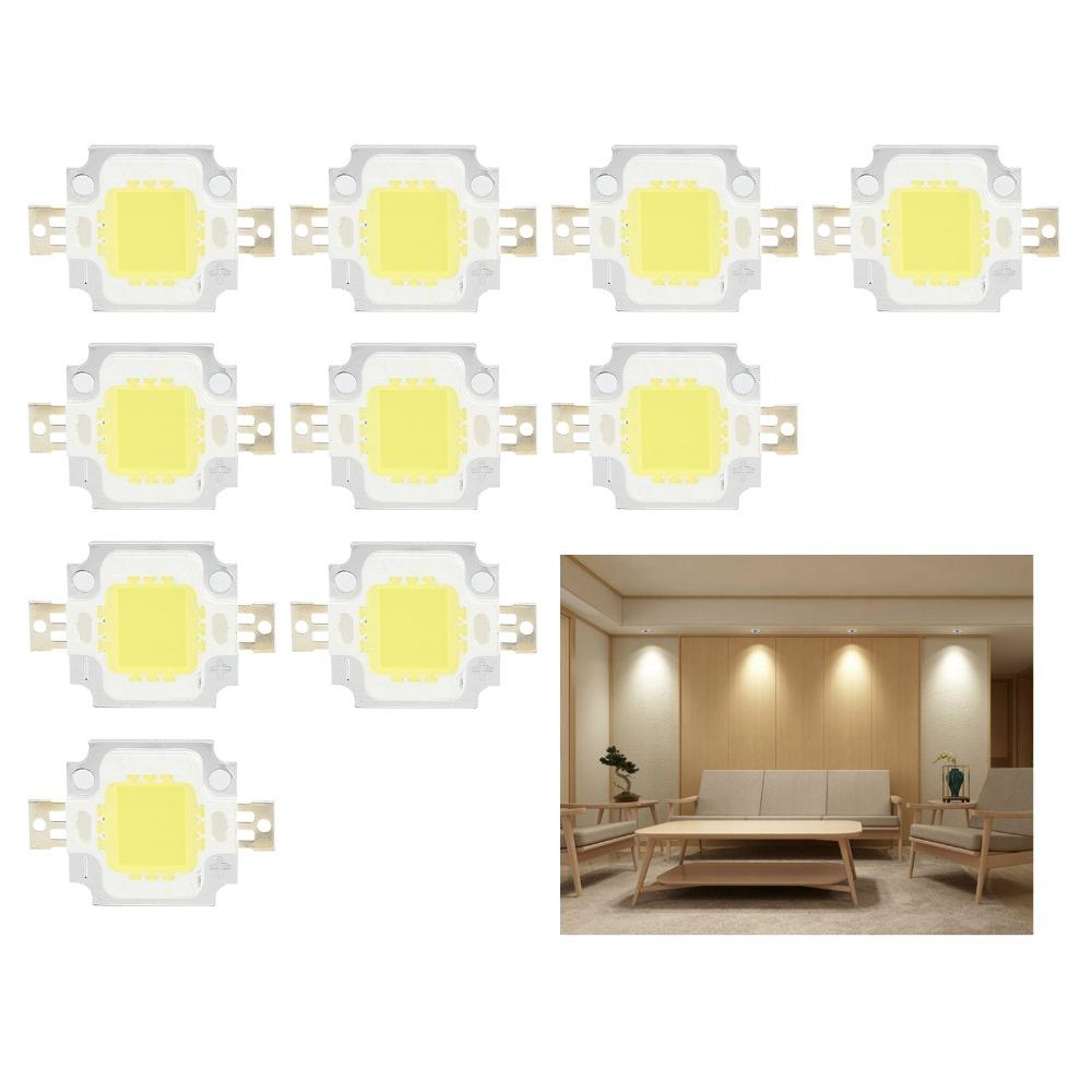 10PCS 12V Integrated LED Chip 10W High Power LED Chip Durable COB Light Source  Lamp Flood Light