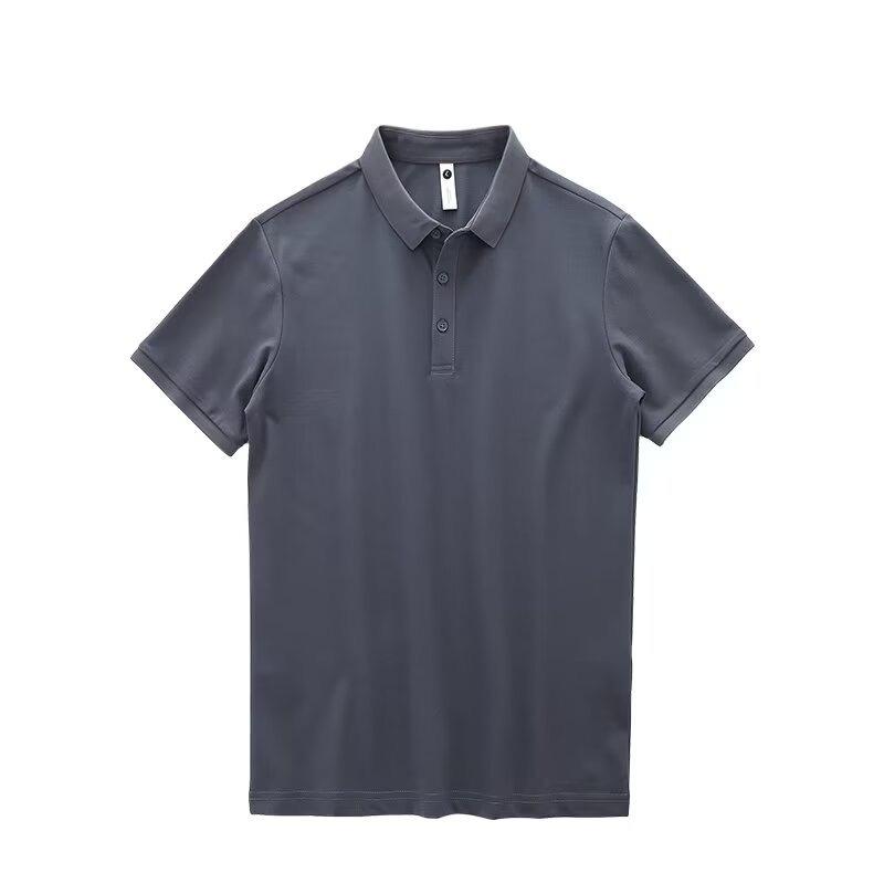 Men's polo shirt, business short-sleeve, solid color, summer, turn-down collar, high-end casual versatile T-shirt