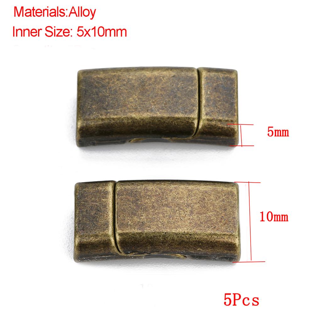 Jewelry Findings Leather Bracelet Clasp DIY Magnet Hook Rhodium Magnetic Clasp Flat Hole 15*3mm