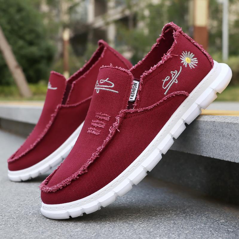 Spring men's canvas shoes loafers high-end washed canvas breathable, not stuffy feet, not pinch feet, healthy foot shoes
