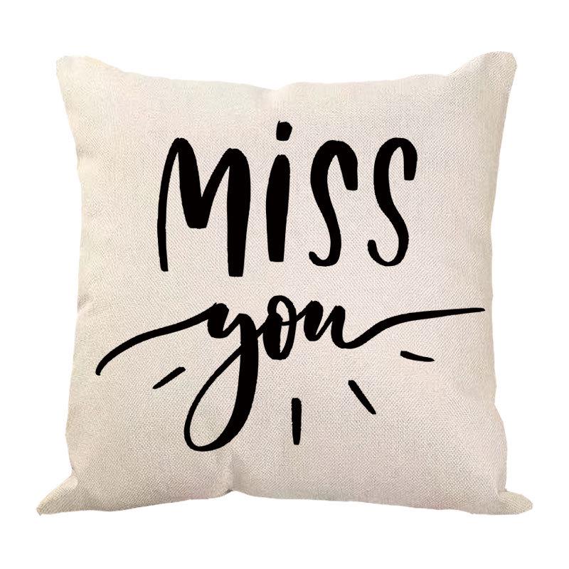 New Valentine's Day Love Letter Pattern Pillow Cover Sofa Pillow Cover