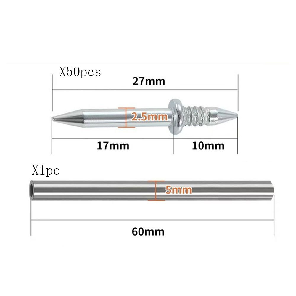 

Rust-Proof Double-Head Skirting Thread Nail Metal Invisible Security Screws Outdoor 50pcs