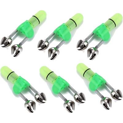 Fishing Bell and Night Light Kit, 20 Pcs Fish Bite Bait Alarm Bell with LED Light for Night Fishing