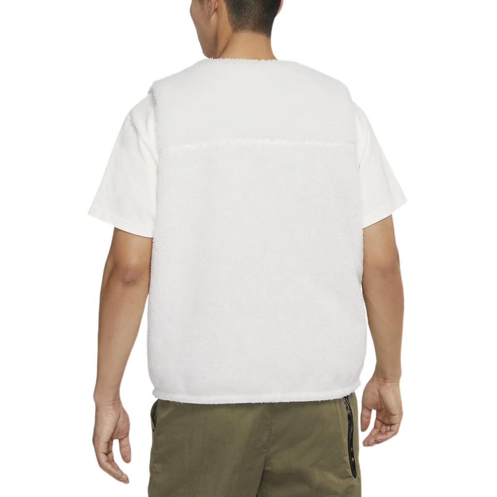 Nike Logo Print Color Block Pocket Detail Reversible Fleece Vest Men Tops White DQ4879-133