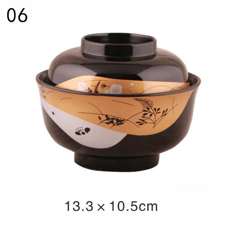 Japanese Style Miso Bowl With Lid Salad Rice Ramen Soup Bowls Udon Bowls Restaurant Ramen Noodles Container Tableware