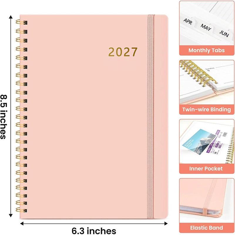 Agenda Accademica 2026-2027 Organizzatore Settimanale Mensile, Libro Planner 2027 Organizzatore Rilegato con Schede