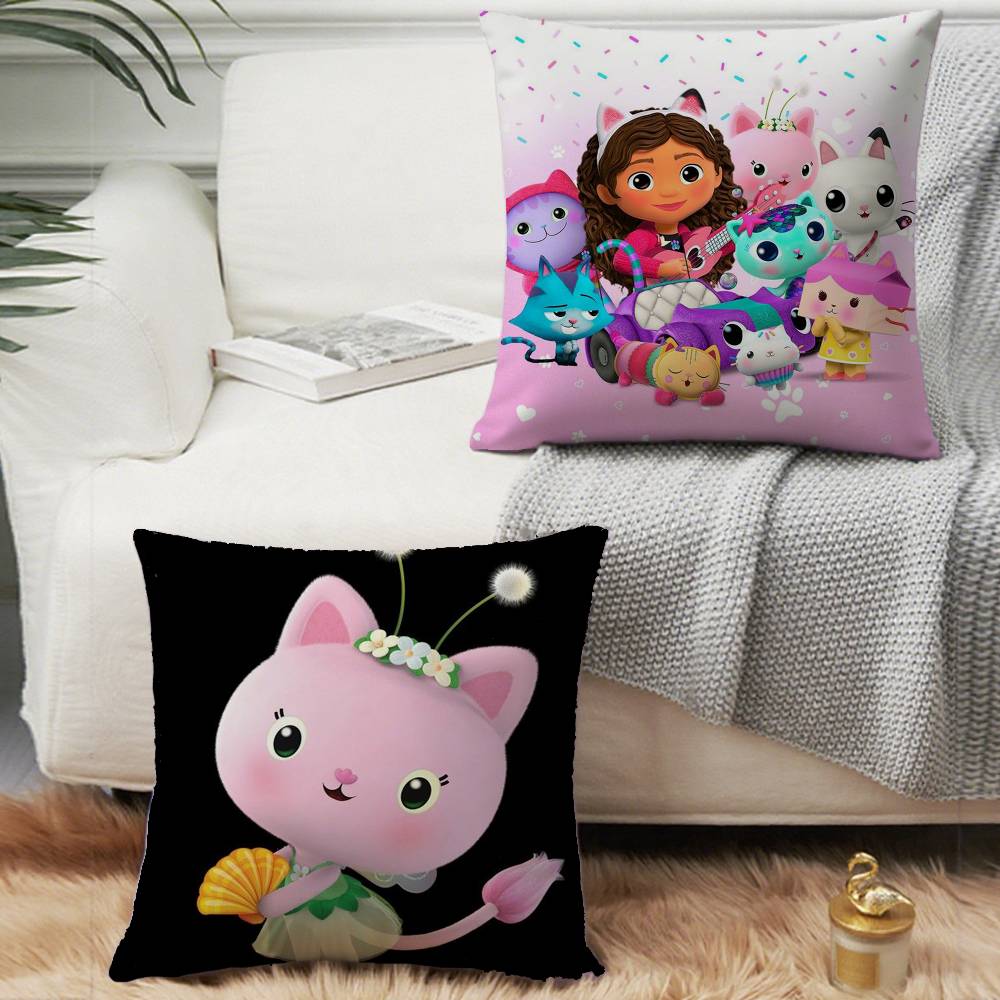 Cartoon Gabbys Mercat Cat Pillow Case Plush Fabric Soft Pillowcase Double Sided Print Cushion Cover Household Gifts