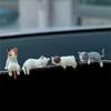 Set of 4 Resins Cats Miniature Figures Desktop Computer Monitors Decorations Funny Animal Sculpture Dashboards Ornaments